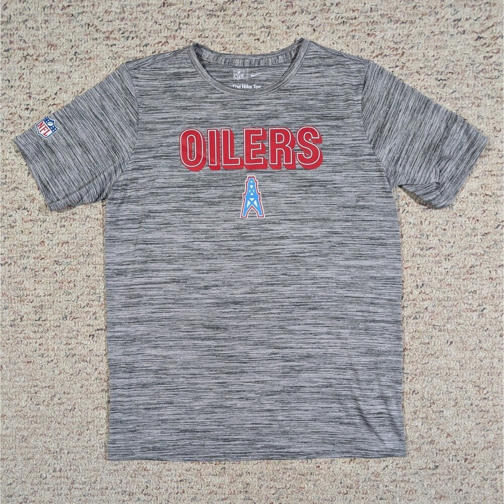 Nike Tee Houston Oilers Dri-Fit T-Shirt Youth Large (14/16) Heather Gray NFL